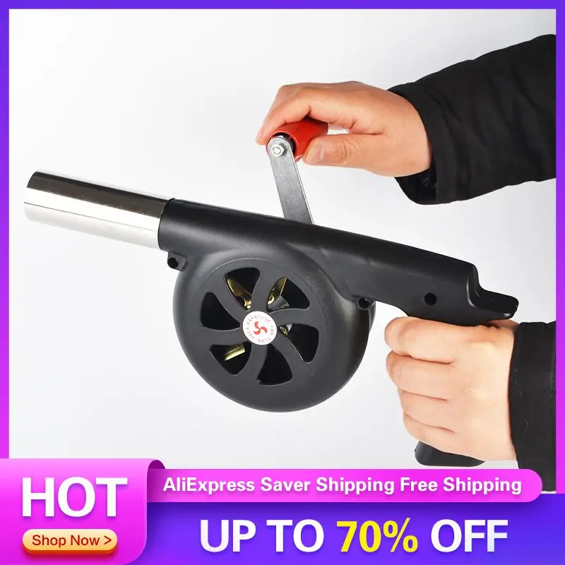 

Barbecue Blower Hand Crank Abs Outdoor Barbecue Accessories Tools Air Blower Small Picnic Camping Stove Accessories Detachable