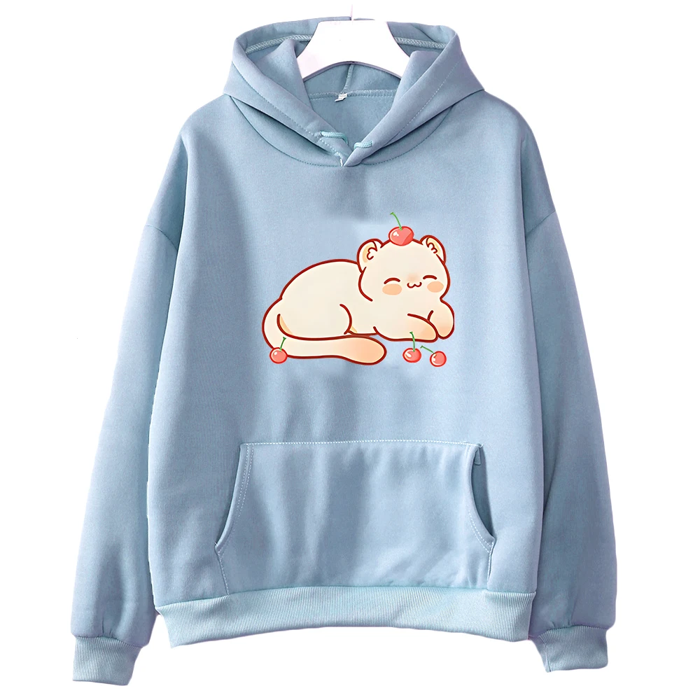 

Ferret It Likes Cherries Aesthetic Hoodie Cartoon WOMEN Kawaii/Cute Anime Clothes Sweatshirt Korean Style Slight Strech Harajuku