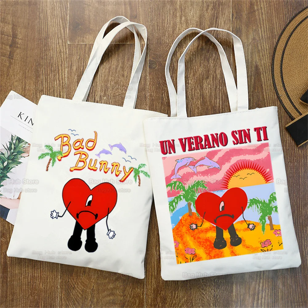

Bunny Album Canvas Tote Bag Bunny Singer Fans Gift Pop Singer Merch New Album Gifts for Music Lovers Party Favors Casual Bag