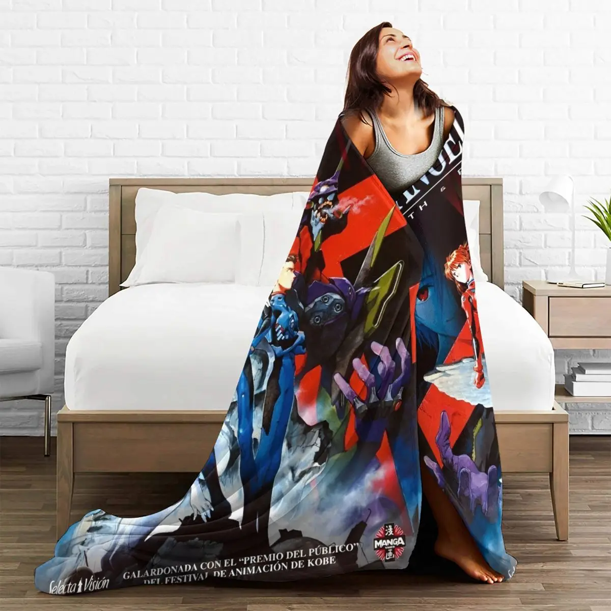 Японское аниме 90-е Evangalionn Shinji шерстяное одеяло Neon Genesis винтажные пледы для дома