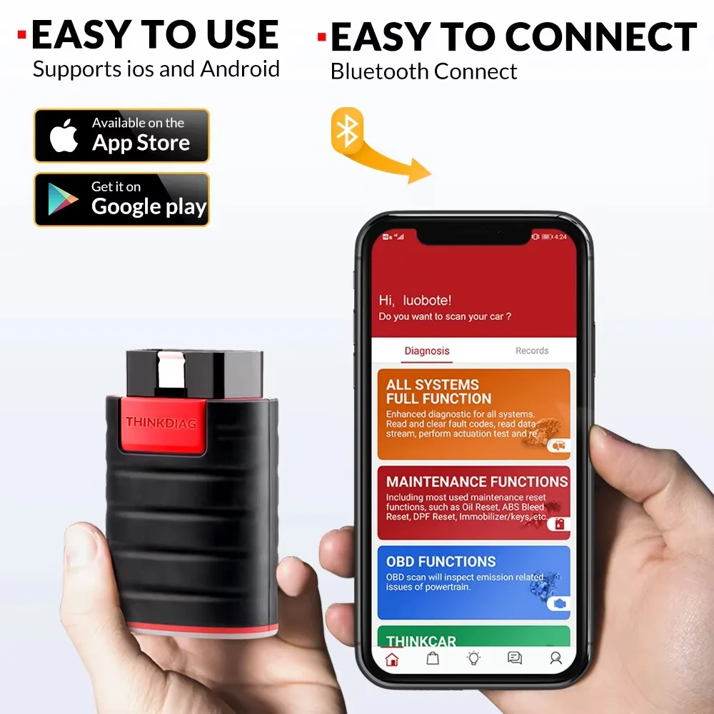 Thinkcar ThinkDiag новая версия OBD2 BT сканер считыватель кодов автомобиля все системы ELM327