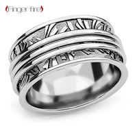 vintage silver plated lace carved rune female ring anniversary gift beach party jewelry quality life working noble