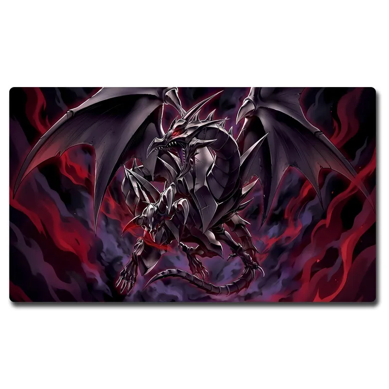 Фото Игровой коврик Yugioh Red-Eyes Transcend Black Dragon Yu-Gi-Oh! Коврик для карточных игр TCG OCG, резиновый коврик для дуэлей, коврик для мыши №2