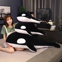 60 100cm fat killer whale plush toys soft stuffed fish doll cartoon sleep pillow kids girls gift home decor
