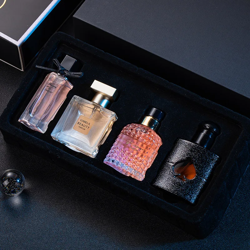 

Flowers Story Perfume Gift Box 4-piece Women's Wooden Flower Fragrance Wholesale Long-lasting Light Fragrance Explosion Perfume