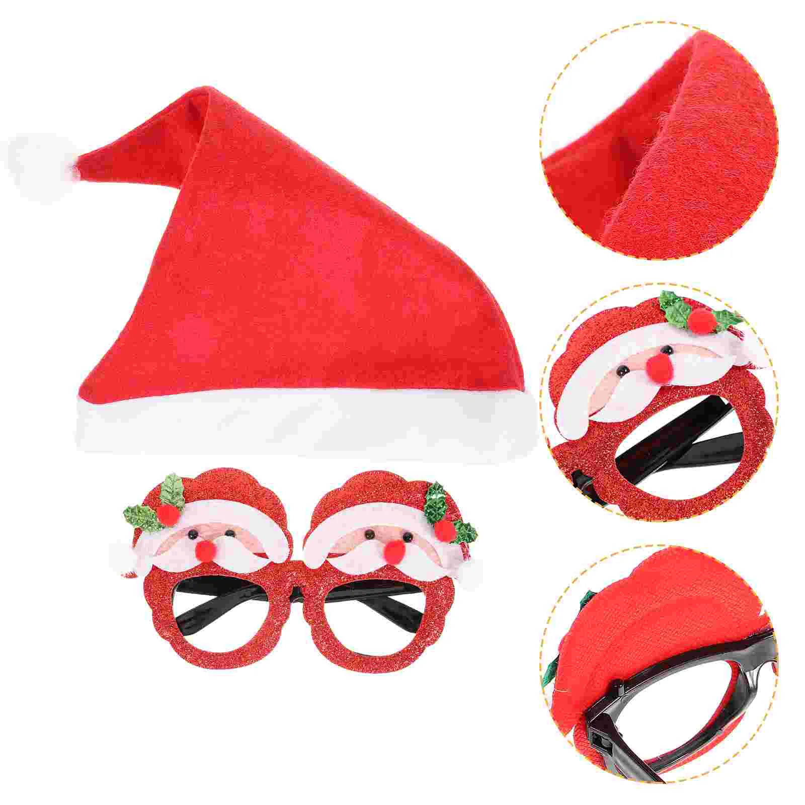 

Оправы для очков, Рождественский Декор, очки, рождественские очки, шапка Санты, тканевые украшения для детей