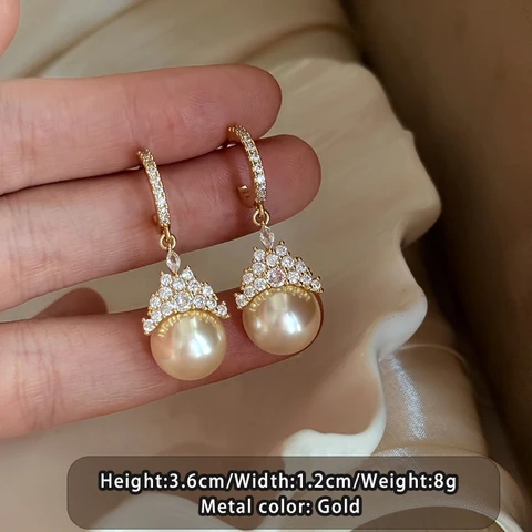 Серьги-подвески Taoya из оловянного золота с жемчугом