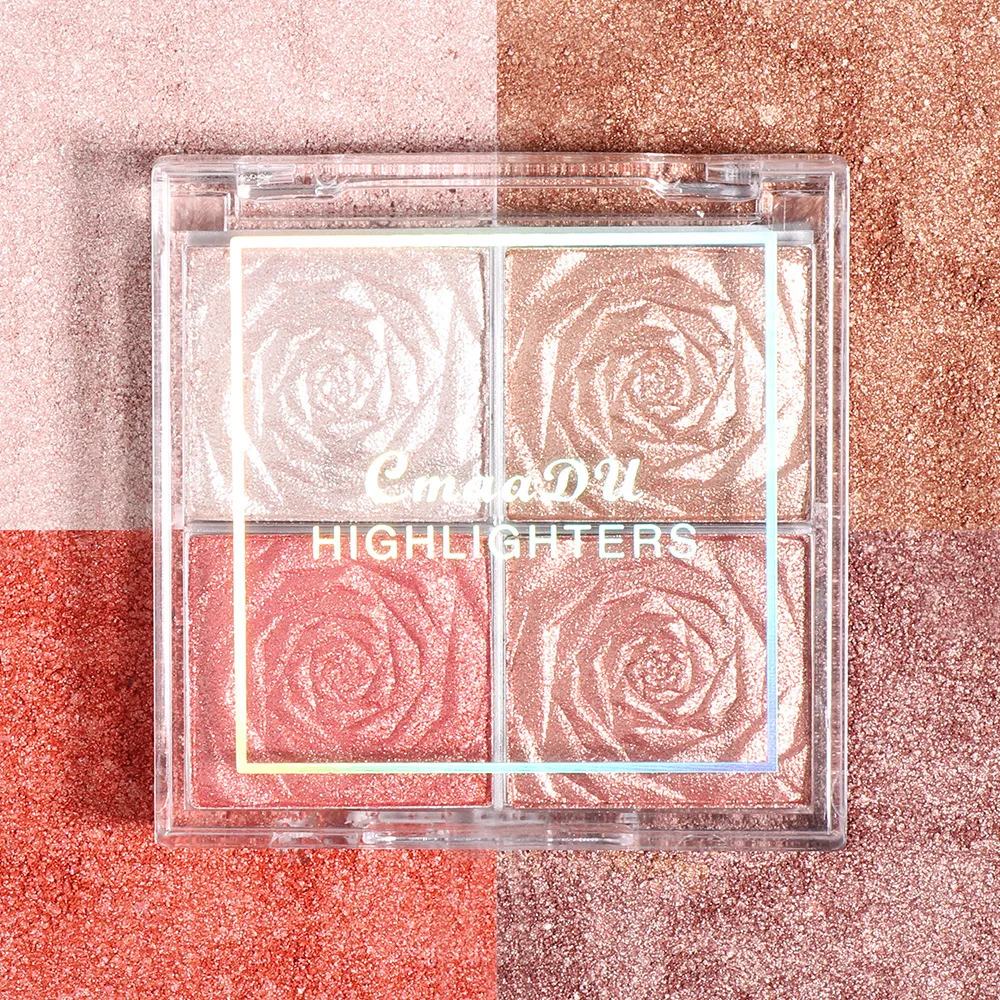 Powder Palette Glitter Face Contour Brighten Makeup Shimmer 