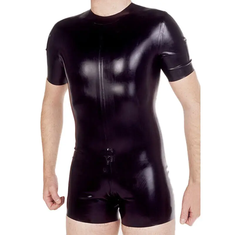 Резина Gummi Latex Schwarze Einteilige Fitnessbekleidung mit vier Ecken S-XXL