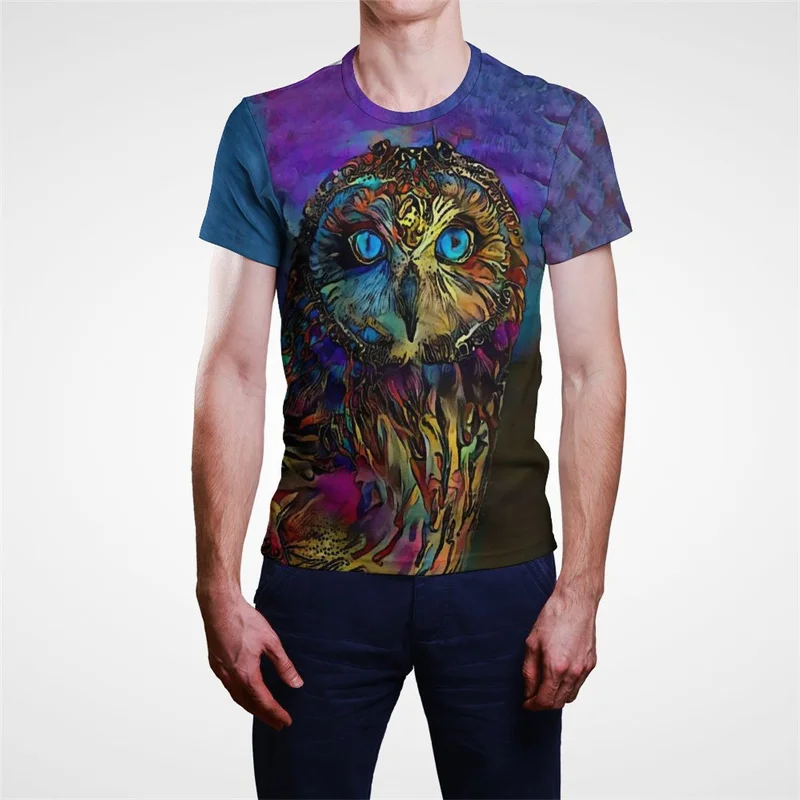 

Night Owl 3D Printed Trendy Animal T Shirt Men Women Rock Hip Hop Streetwear Boys Girls Tshirts Summer Casual Short Sleeve Tees
