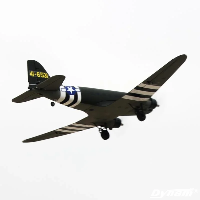 Радиоуправляемый самолет Dynam C47 летательный аппарат времен Второй мировой войны 1