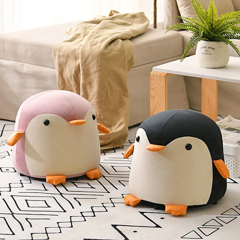 

Animal Cartoon Sitting Stool Penguin Stool Children Small Stool Low Stool Living Room Decoration Home Door Changing Shoe Stool