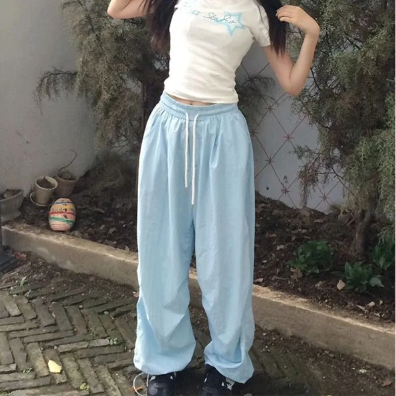 QWEEK Y2k повседневные спортивные брюки женские милые базовые пробежки в японском