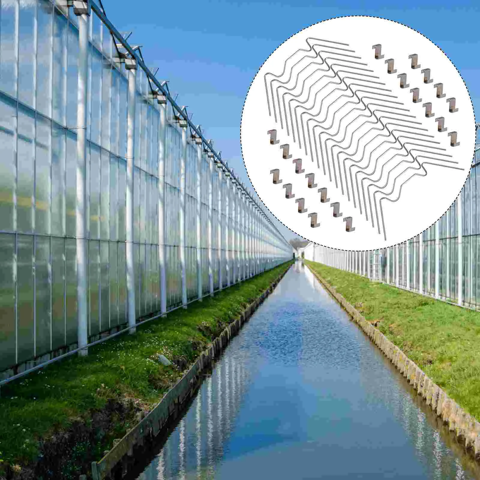 

100Pcs Stainless Steel Greenhouse Clips Durable Glass Frame Fixing Clamp