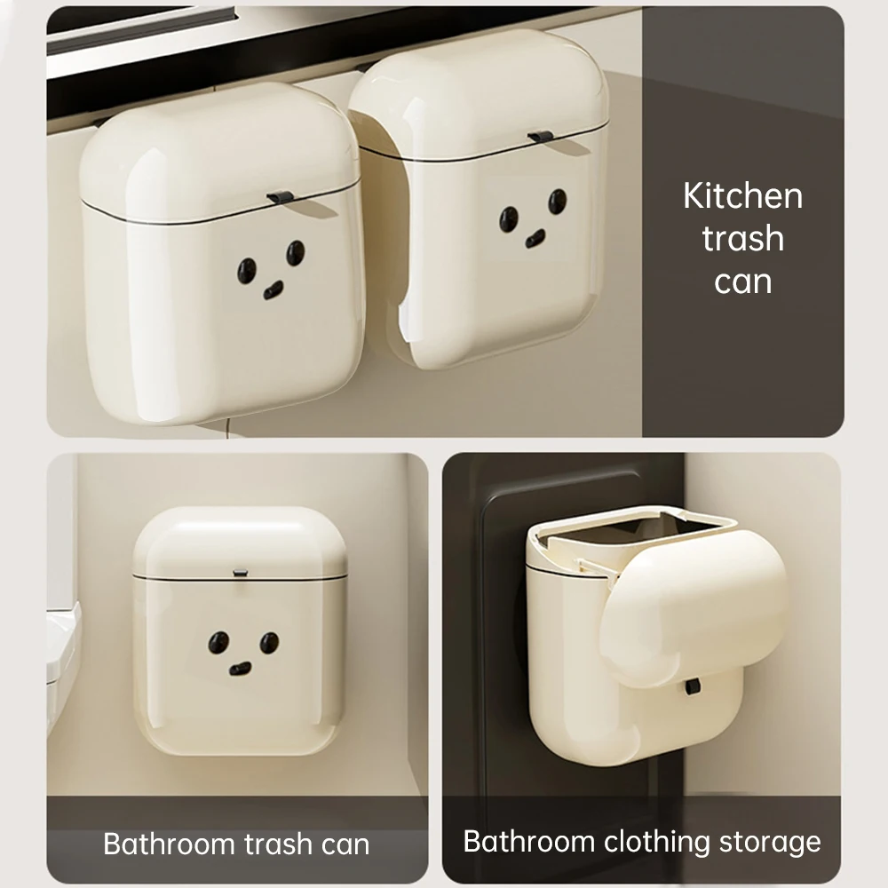 Симпатичный подвесной мусорный бак с крышкой Настенный большой емкости 12 л