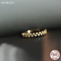 jecircon 100 real 925 sterling silver double layer white zircon rings european and american retro wedding party fine jewelry