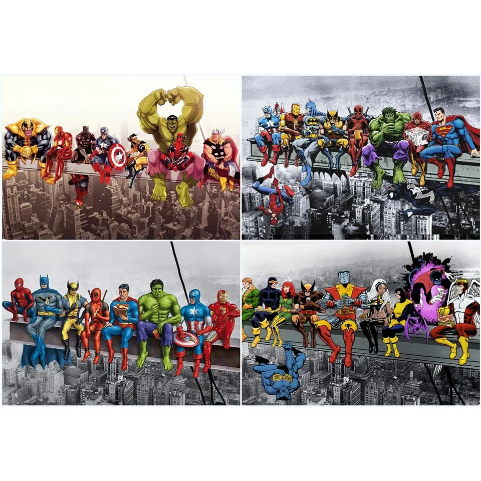 Алмазная живопись Marvel мультфильмы Мстители Герои 5D DIY Полная квадратная круглая