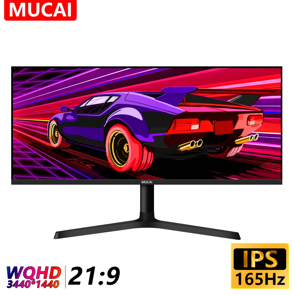  MUCAI 34 Inch Monitor 144Hz Wide Display 21:9 IPS 165Hz WQHD Desktop LED Gamer Computer Screen Not Curved DP/3440*1440