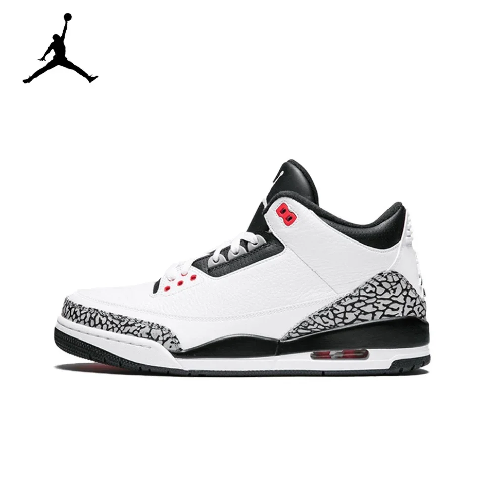Оригинальные мужские кроссовки Air Jordan 3 Infrared 23 красные и белые классические