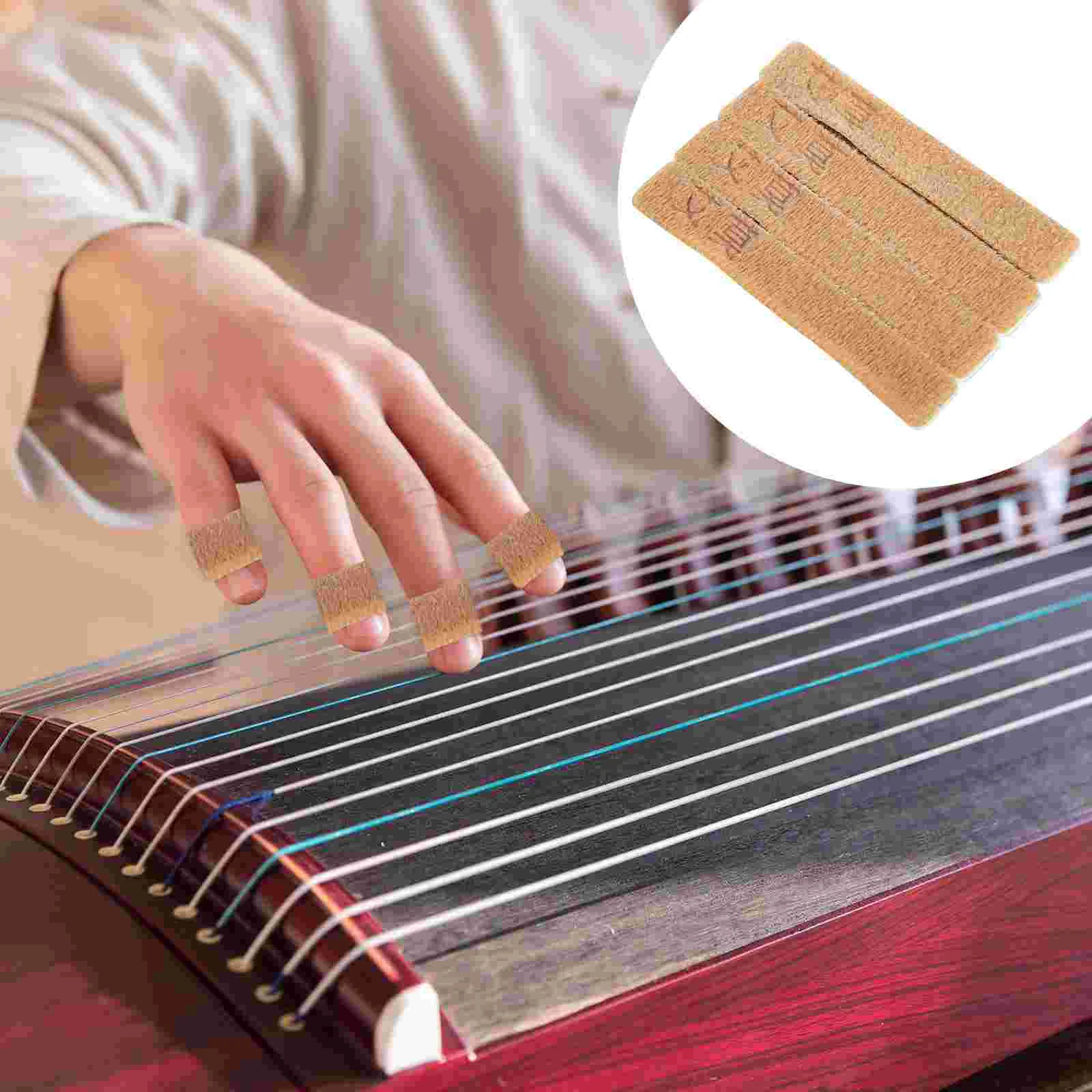 

4 Pcs Kids Nail Wraps Cotton Nail Finger Picks Pipa Nail Tape Guzheng Nail Tape String Instrumetnt Finger Cover