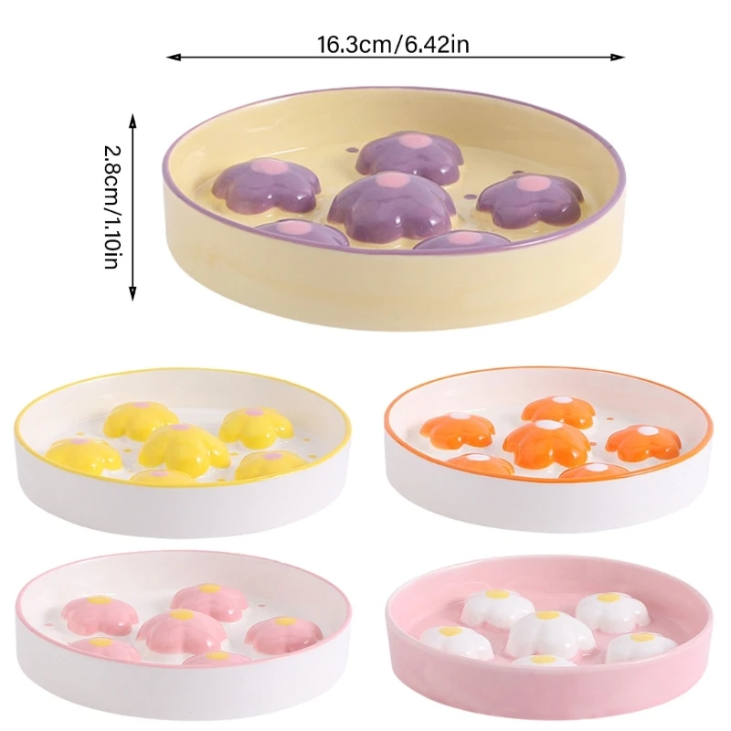 Расписанная вручную миска для медленной кормушки кошек предотвращает удушье и