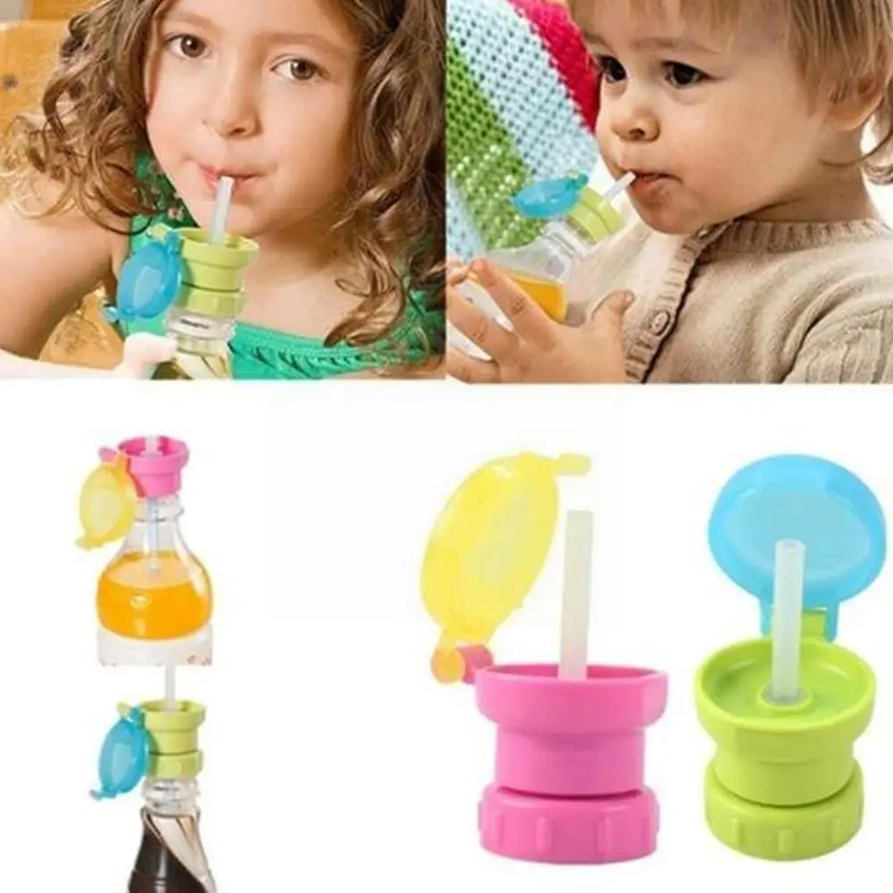 

Portable Hygiene Drink Feeder No Spill Choke Cute Water Bottle Adapter Cap & Tube Drinking Straw For Baby Infants Kid Whole Y3x8