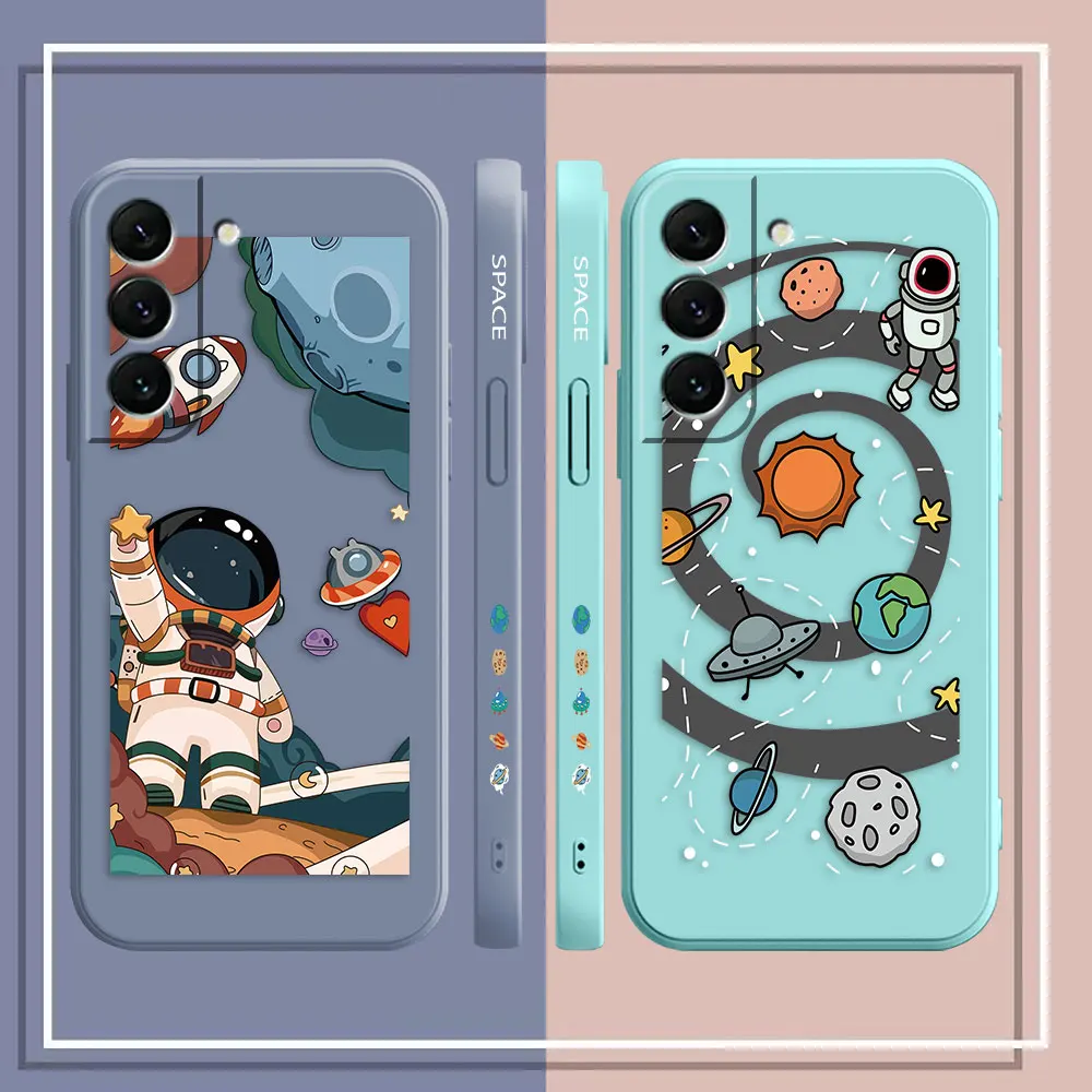 Case For Samsung Galaxy S23 S22 S21 S20 FE S11 S11E S10 S10E S30 Ultra Plus 4G 5G Case Funda Cqoue Shell Space Astronaut GALAXY