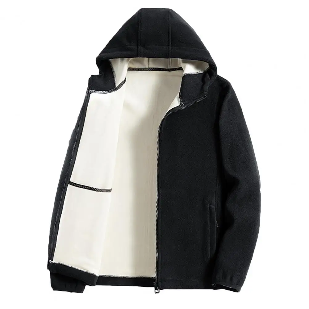 

Trendy Men Coat Solid Color Thermal Men Winter Coat Casual Thicken Men Coat