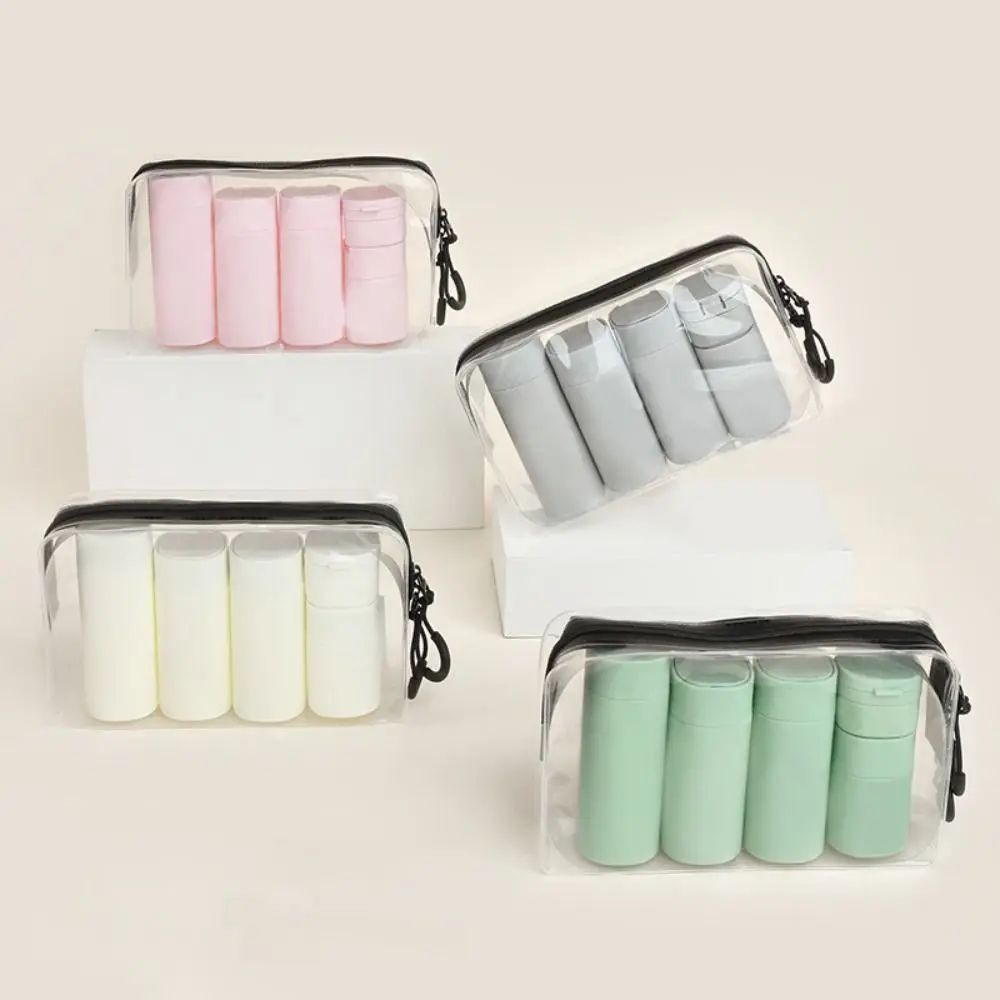 

5pcs/set Portable Dispenser Bottles Set New Soft Touch Refillable Gel Dispenser Empty Shampoo Bottle Bathroom