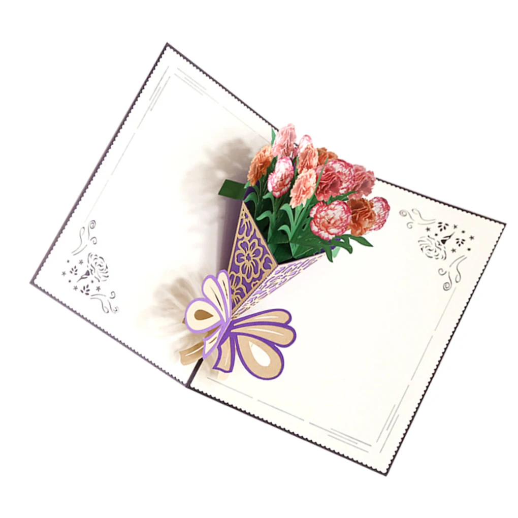 

Greeting Card Handmade 3D Bouquet Flower Card Blessing Decoration Birthday Mother's Day Gift