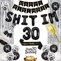 funmemoir black silver 30th birthday party decorations im 30 balloons banner happy 30th birthday cake topper 30 years old sash