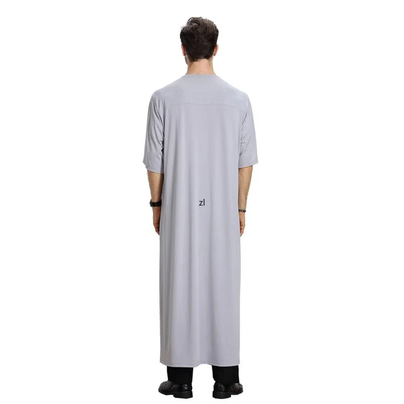 Muslim Abaya for Men Jubba Thobe Middle East Long Robes Kaftan Arab Dubai Adult Islamic Clothing