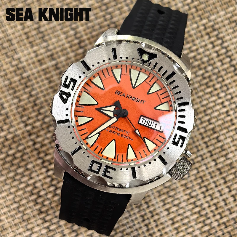 Sea Knight V2 Monster Мужские автоматические дайверские часы со светящимся сапфировым