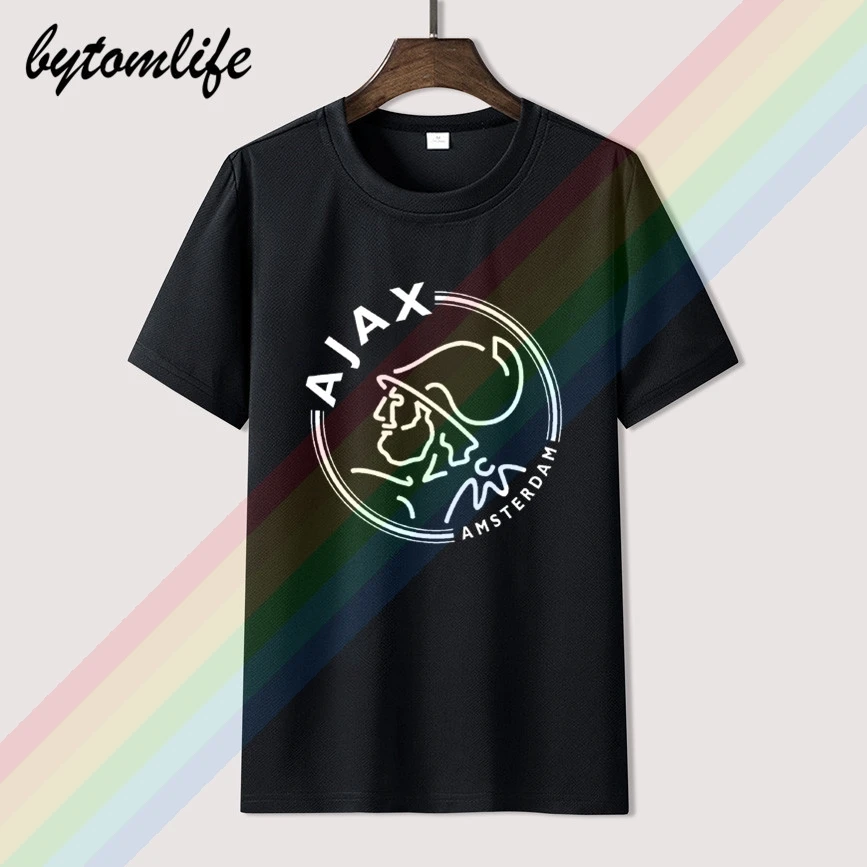 

AFC Ajax Amsterdam Football Club Soccer T Tee Shirt Red Handmade Team Sports New Men's 100% Cotton Short Sleeves Tops Tee Unisex
