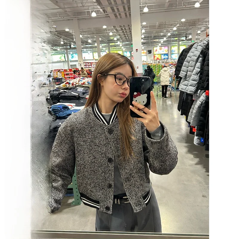 D Yangjun серая американская винтажная бейсбольная форма свободная повседневная