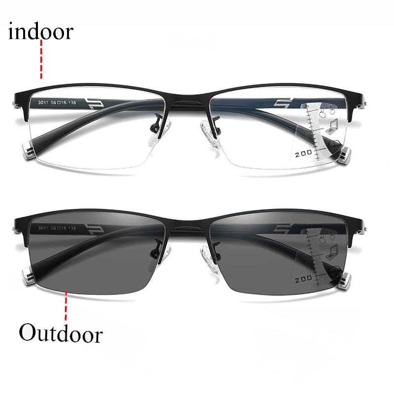 

Multifocal Anti-blue Light Reading Glasses Far Near Photochromic Outdoor Magnifying Optical Glasses Unisex Anti-fatigue Goggles