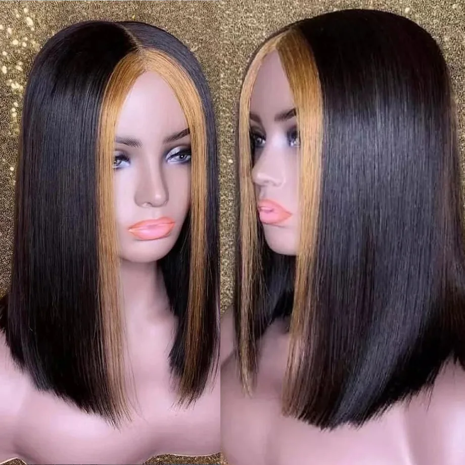

Short Bob Wig Highlight Wig Ombre Straight Human Hair Wigs For Women Malaysia Preplucked Hairline Cheap Short Wigs Human Hair
