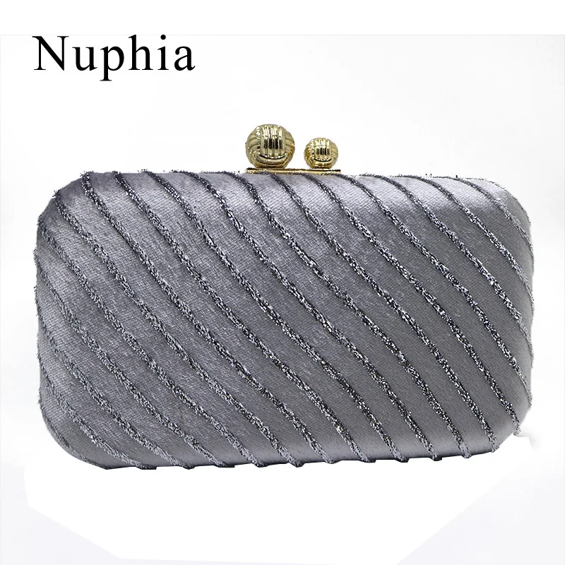 

Velvet Strip Evening Clutch Bags and Evening Bags for Women Black/Gold/Silver