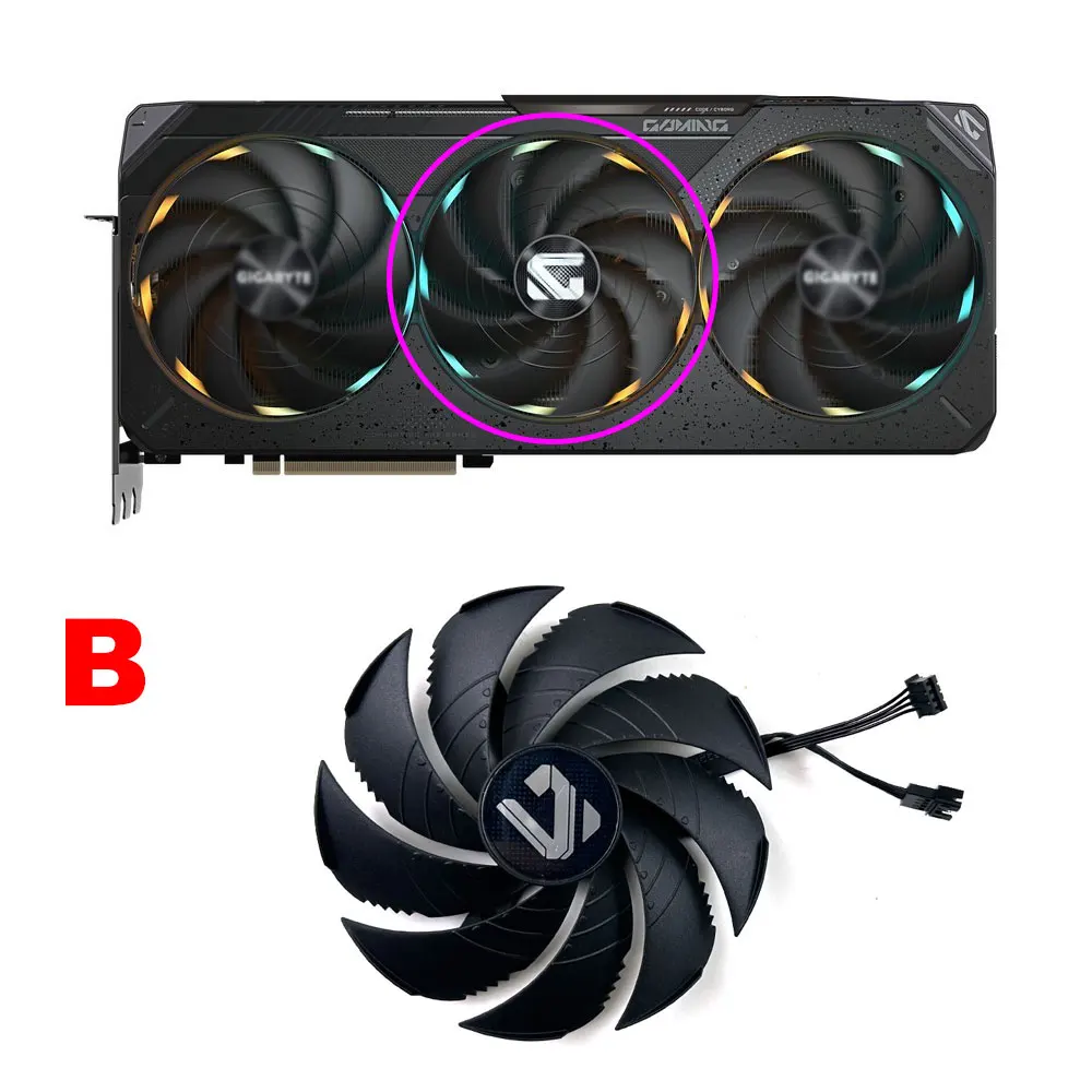 Вентилятор для видеокарты 105 мм 0.65А PLD10020S12H для GIGABYTE RTX 5070 5080 5090 D Gaming OC (art.: 3920da11ffaf1) - 3920da11ffaf1
