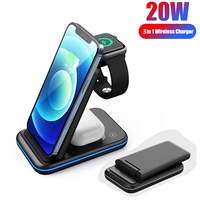 20w wireless charger stand for iphone 13 12 11 xs mini apple watch 3 in 1 qi fast charging dock station for airpods pro iwatch 7