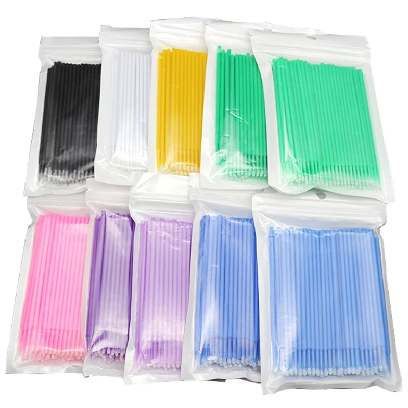 

100pcs/pack Micro Brushes Disposable Microbrush Applicators Eyelash Extensions Eyelash Glue Cleaning Brush for Eyelash Makeup