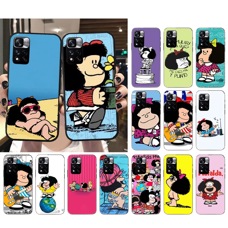 

Mafalda Phone Case for Xiaomi Redmi Note 12 Pro 11S 11 10 Pro 9Pro Note9 10S Redmi 10 9C 9A Funda