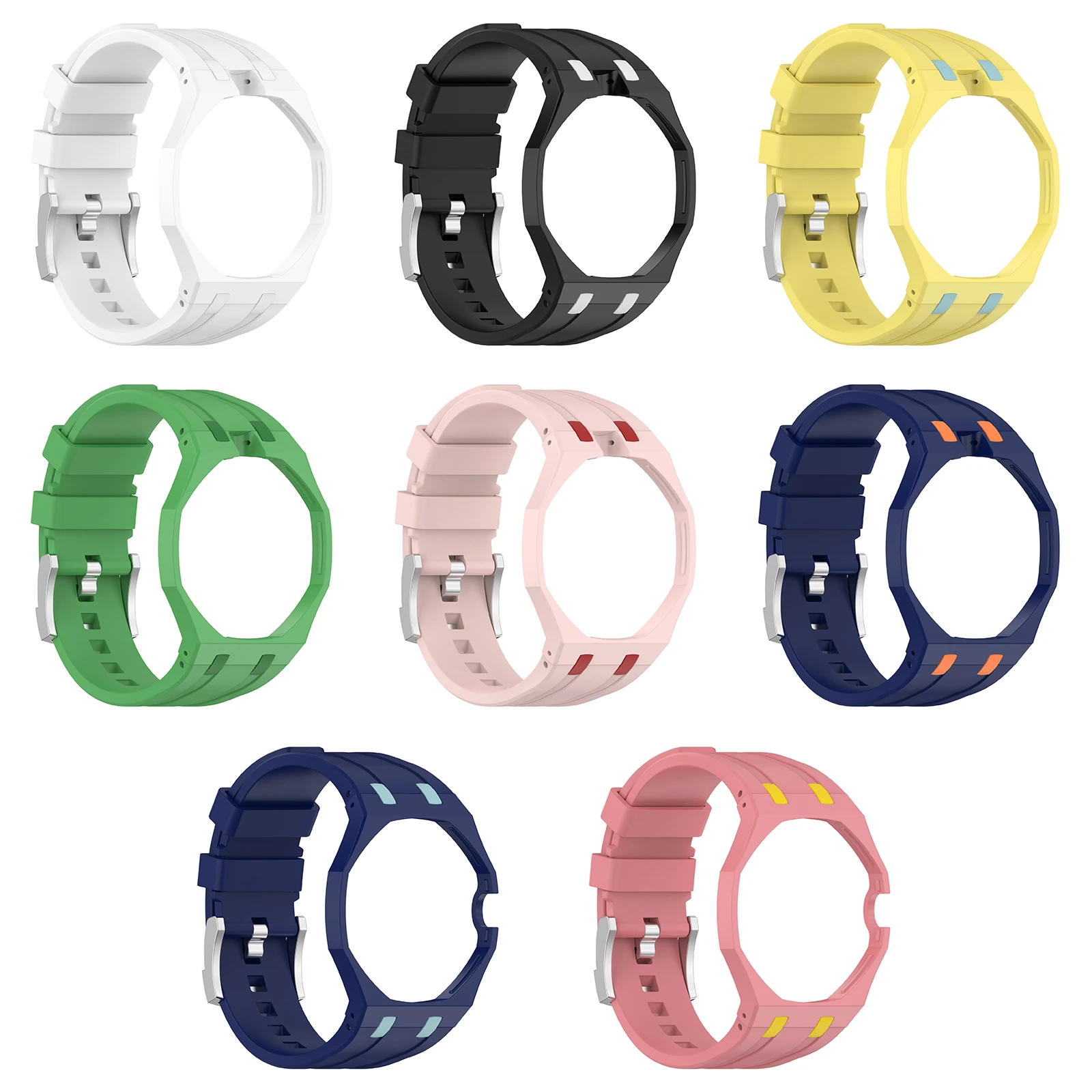 Фото Для Swatch AP: Защитный чехол-бампер Royal Pop Frame, противоударный, из поликарбоната, с силиконовыми ремешками, для модифицированных карманных часов, ремешок на запястье №1