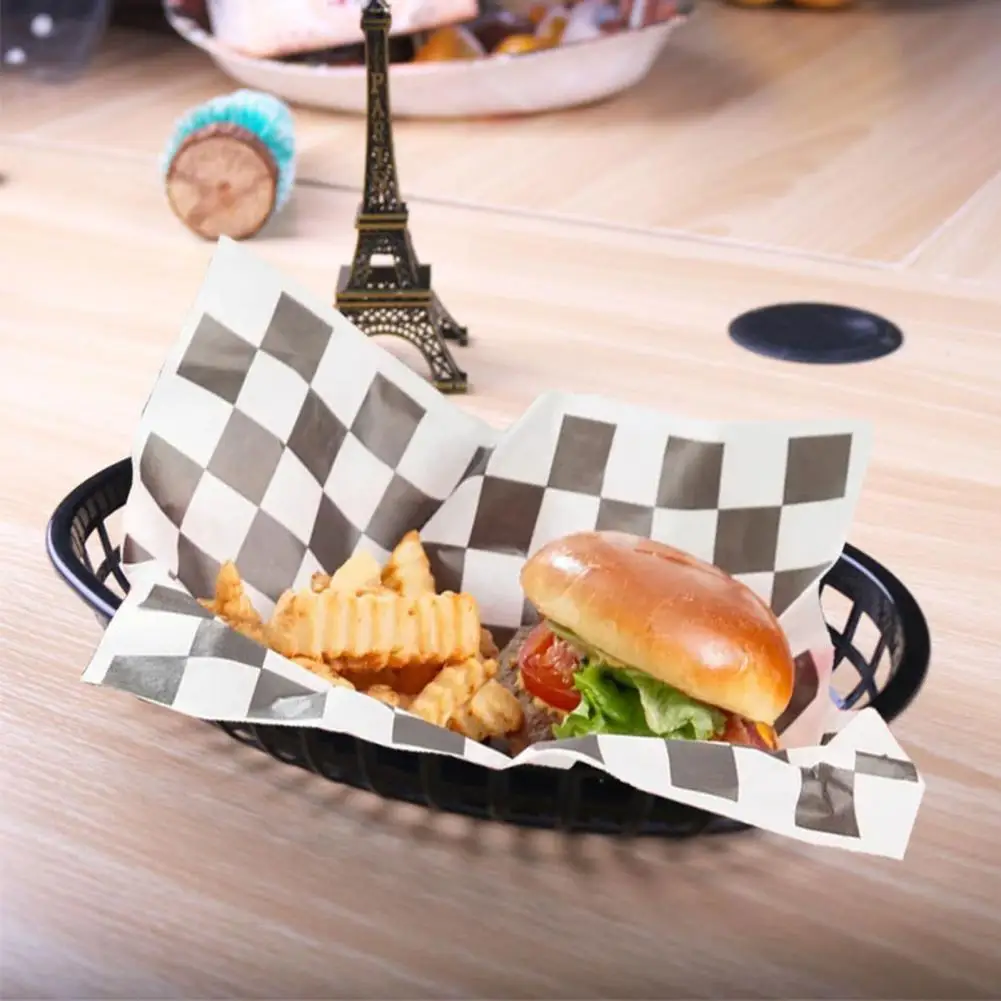 

Practical Food Tray Sturdy Plastic Bread Fast Food Snack Plate Picnic Plates Storage Basket 12Pcs