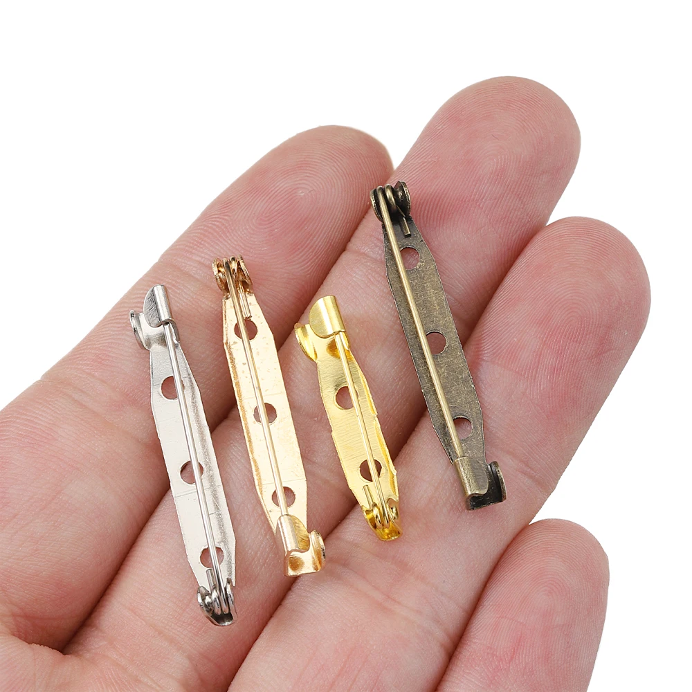 50pcs Colorful Brooch Pin Clip Base Lapel Pins Back Blank Basing for DIY Jewelry Making Accessories Wholesale 15 20 25 30 35mm