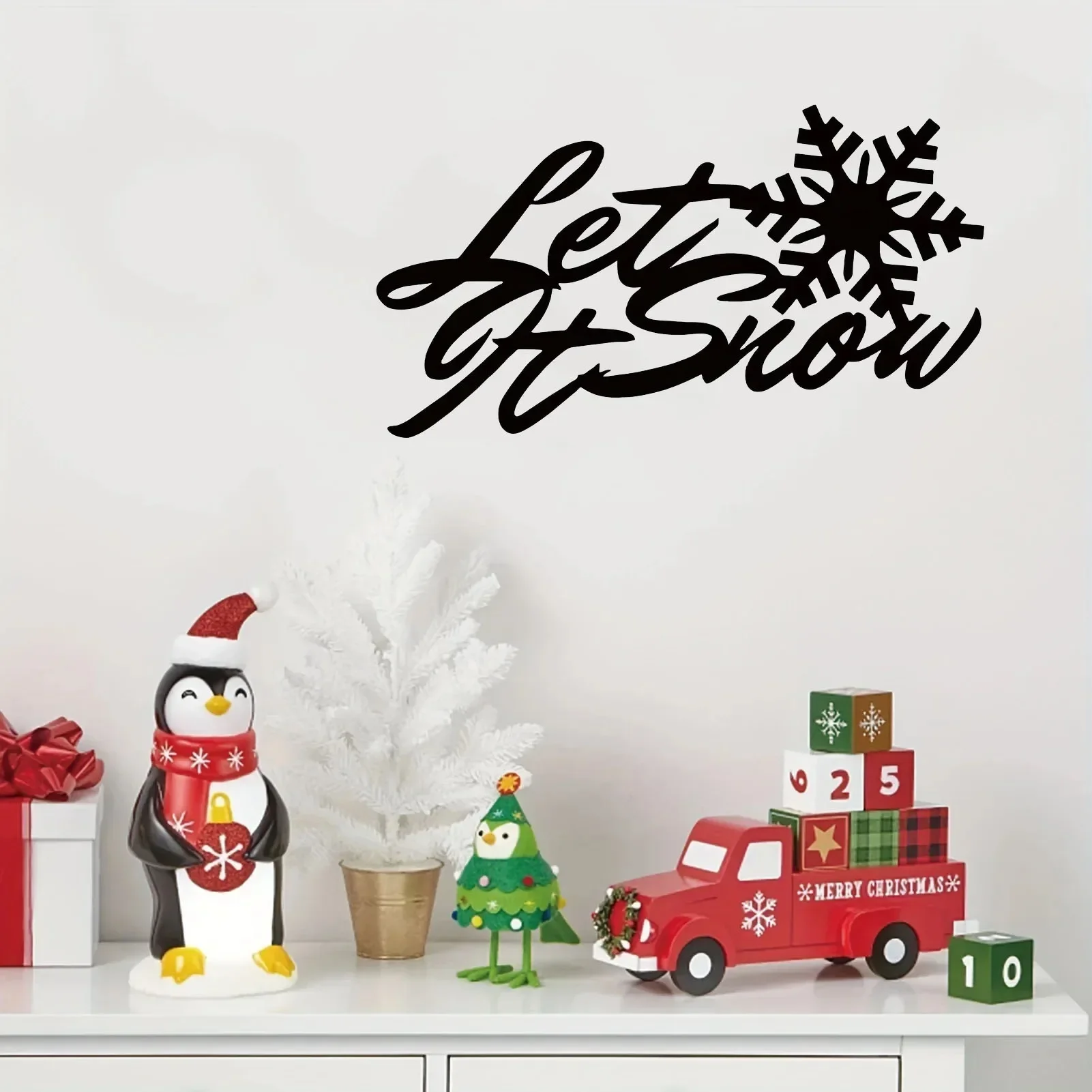 Очаровательный 1 шт. Металлический знак Let It Snow — художественный текстовый