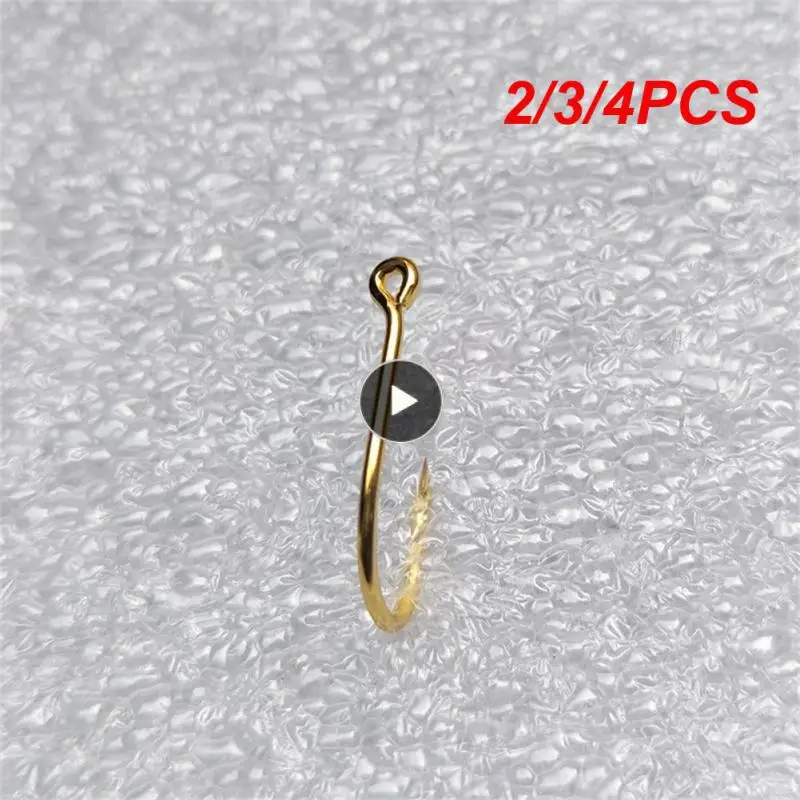 

2/3/4PCS Firmer Small Puncture Resistance Golden Sea Hook Sharp Fishing Gear Supplies Strong Penetration Ability Bulk Fish Hook