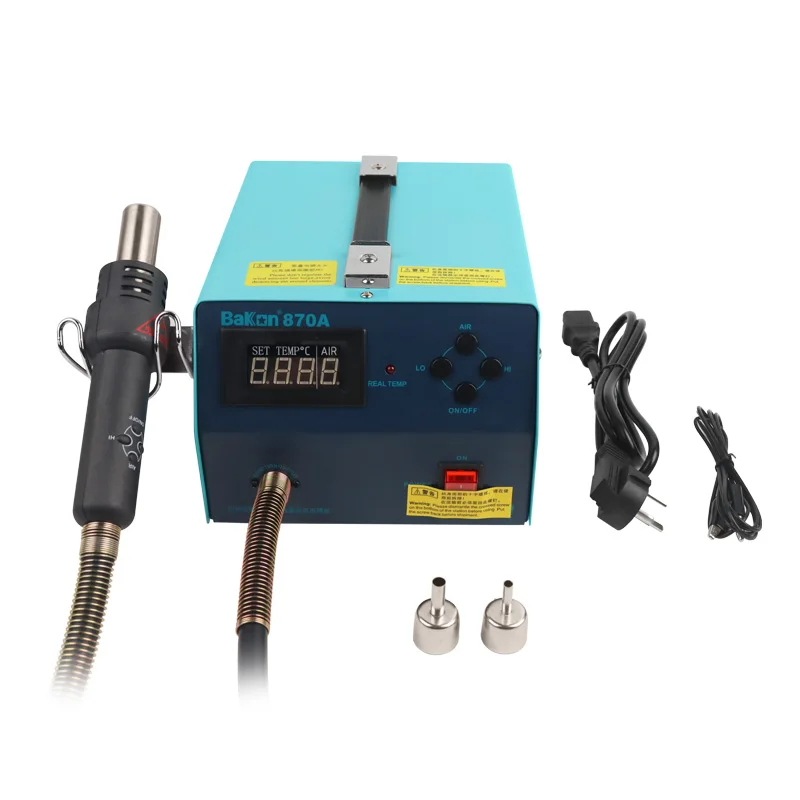 

Bakon BK870A Hot Air Gun De-soldering Rework Station 520W Digital SMD Repair Air Pump Heat Welding Industrial Tools Lead Free
