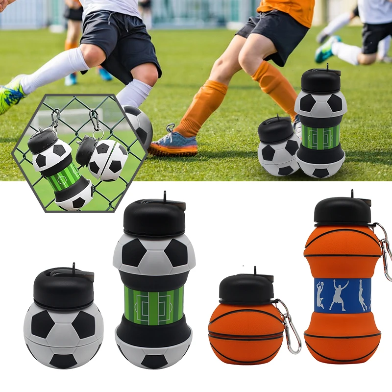 S Portable Sports Water Bottle Football Soccer Ball Shaped W