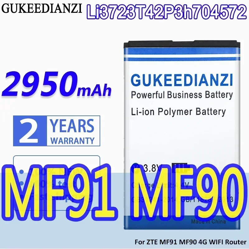 GUKEEDIANZI Аккумулятор большой емкости Li3723T42P3h 704572 2950 мАч для ZTE MF91 MF90 4G WIFI
